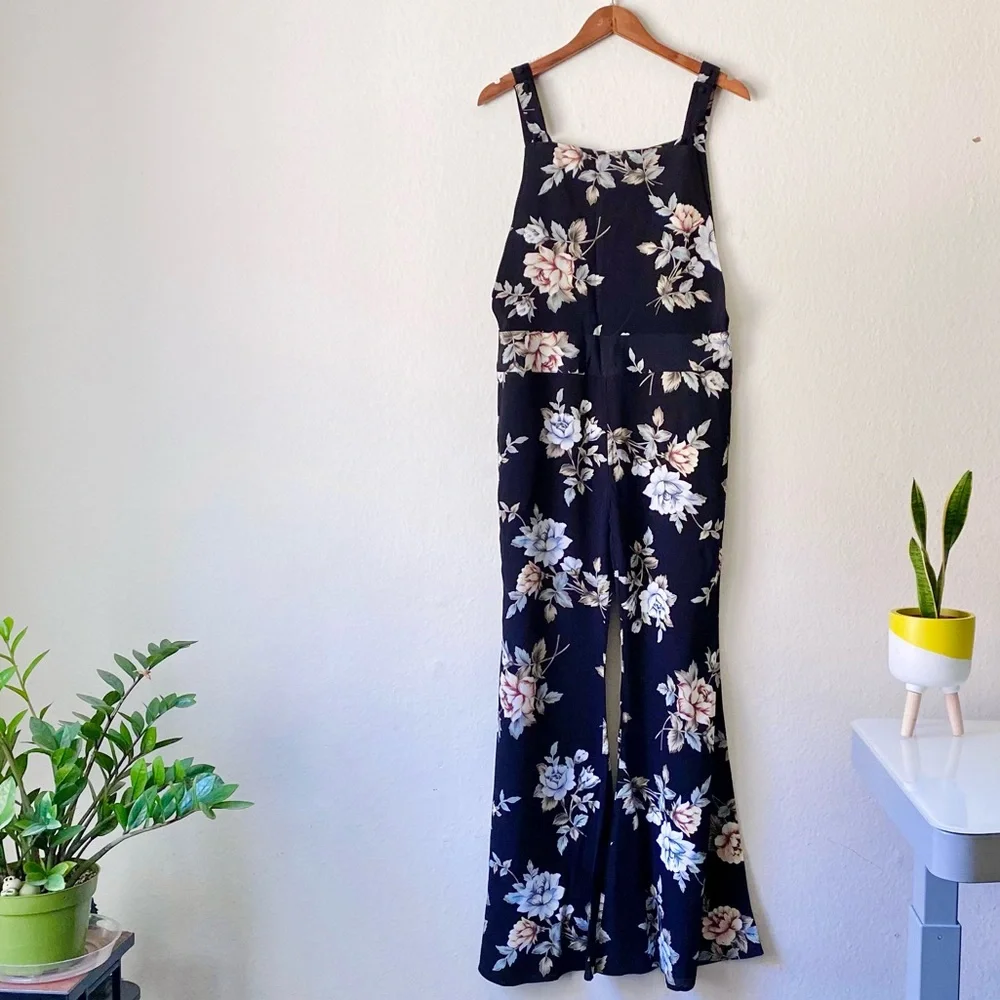 FLYNN SKYE Party Overalls in “Black Floral” - Picture 3 of 13